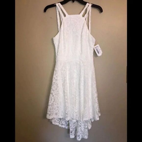 B Darlin White Lace Hi/Lo Dress Size 5/6 NWT - Picture 1 of 7